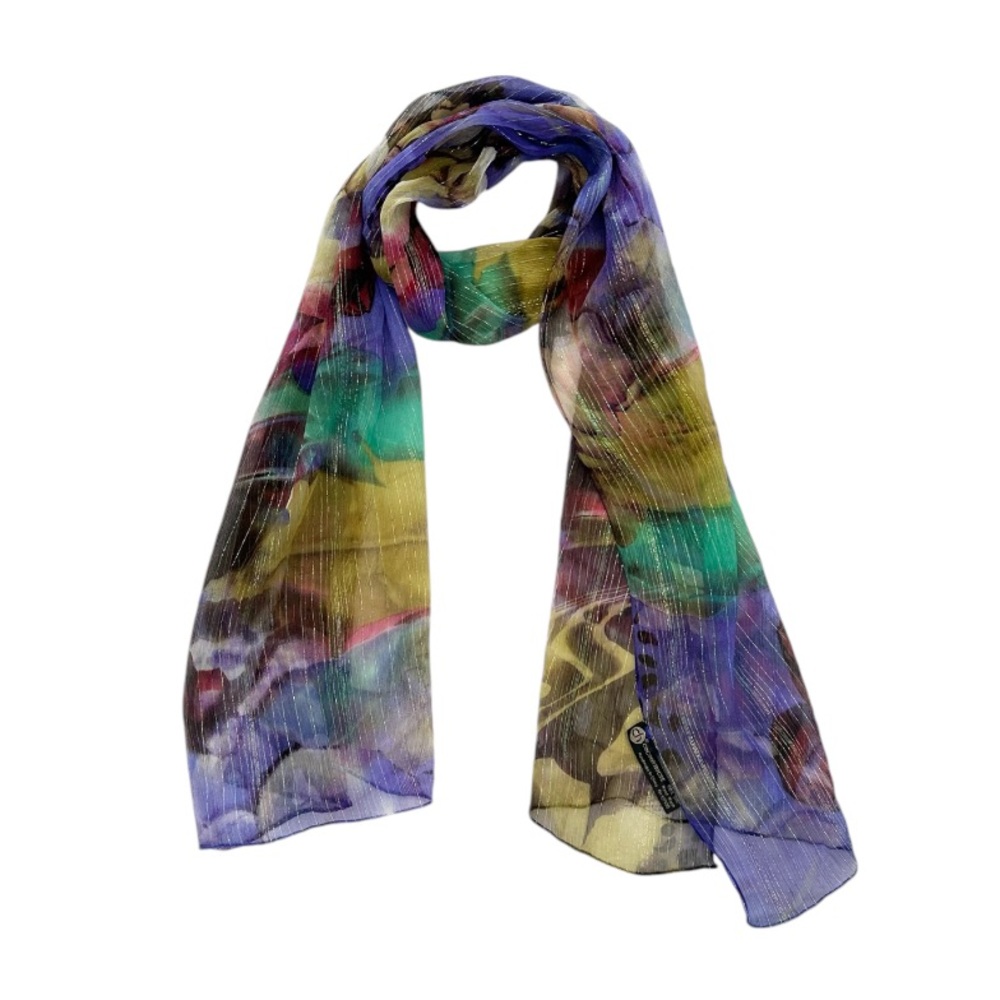 Cocoon House Watercolour Floral Silk Scarf